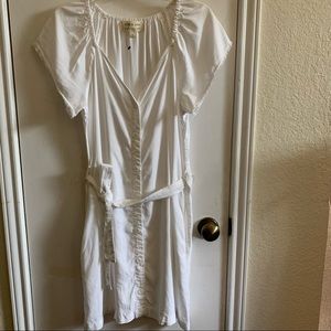 NWT Cloth & Stone white button up short sleeve dress, soft and comfy size S